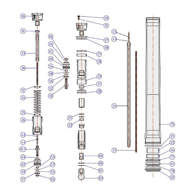 Pièces détachées fourche Honda CRF 250 R (09) - Base piston compression (49) SUT07294