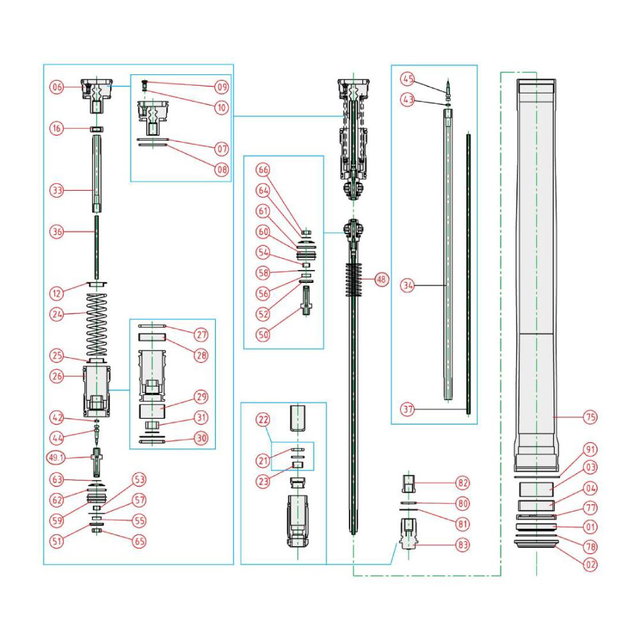 Pièces détachées fourche Beta RR 125 2T (20-25) - Piston de compression (59)* K110590001601