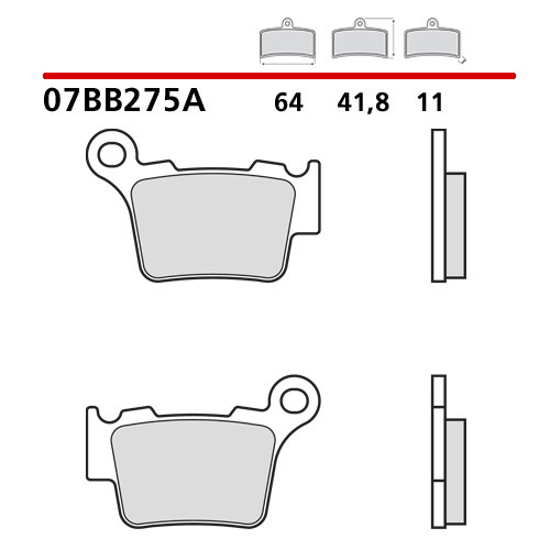 Plaquettes Brembo Ducati 450 MX (25) arrière genuine 07BB275A