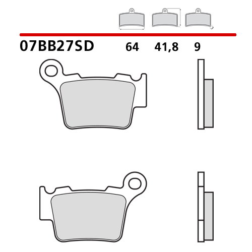 Plaquettes Brembo Husaberg 350 FE (13-14) arrière standard 07BB27SD
