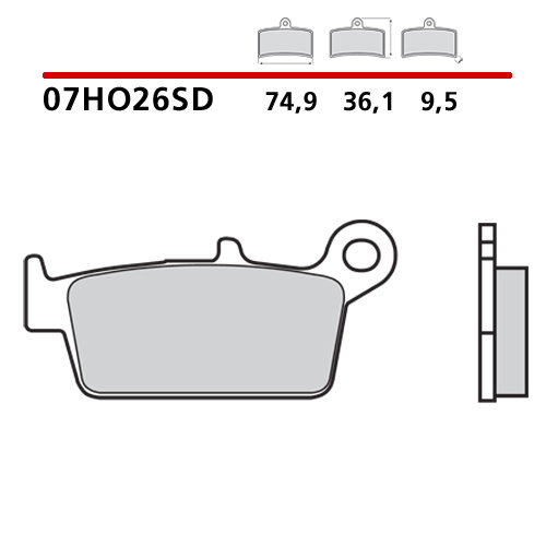 Plaquettes Brembo Suzuki RM 125 (96-12) arrière standard 07HO26SD