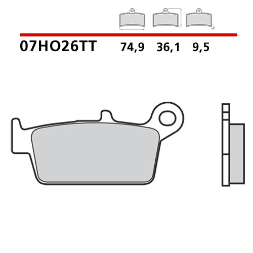 Plaquettes Brembo TM EN/MX 300 (01-04) arrière ceramic 07HO26TT