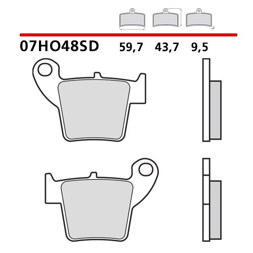 Plaquettes Brembo Honda CRF 250 X (04-17) arrière standard 07HO48SD