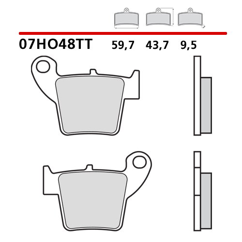Plaquettes Brembo Honda CR 250 (02-07) arrière ceramic 07HO48TT