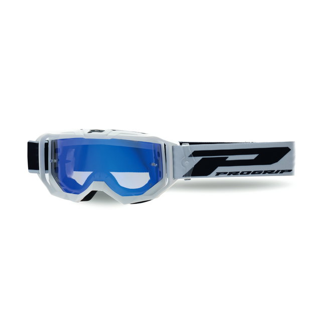 Masque Pro Grip Vision Go - Blanc écran miroir bleu 3300-323-FL