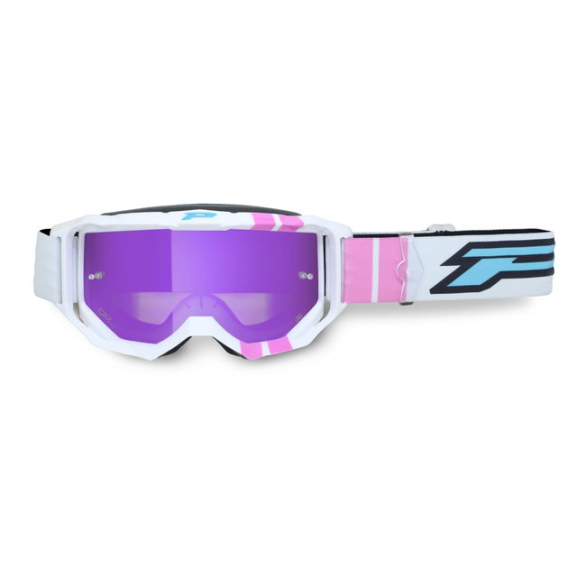Masque Pro Grip Vision Go - Blanc Rose écran miroir violet 3300-417-FL