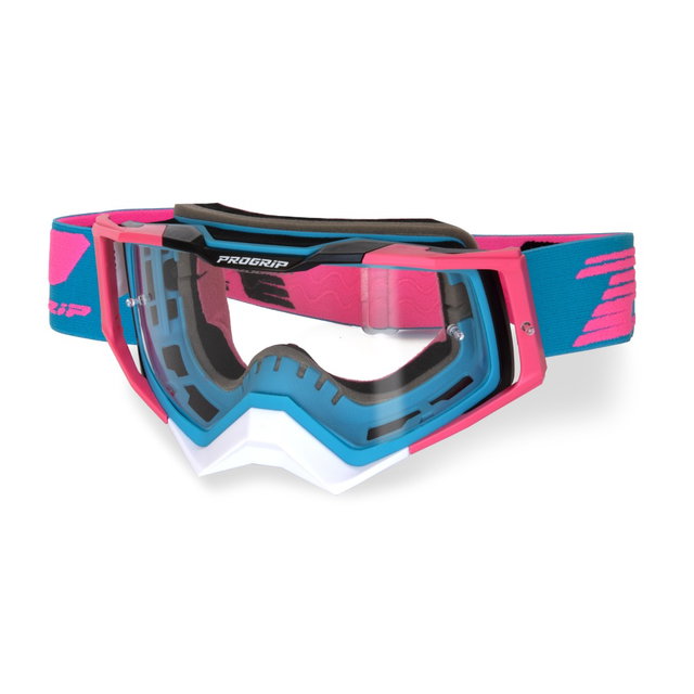 Masque Pro Grip Rapid - Bleu clair Fuxia Noir écran transparent 3309-382-TR