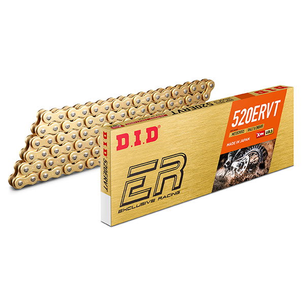 Chaîne DID pas 520 cross-enduro professionnel avec X-RING 120 maillons -or 520ERVT.120
