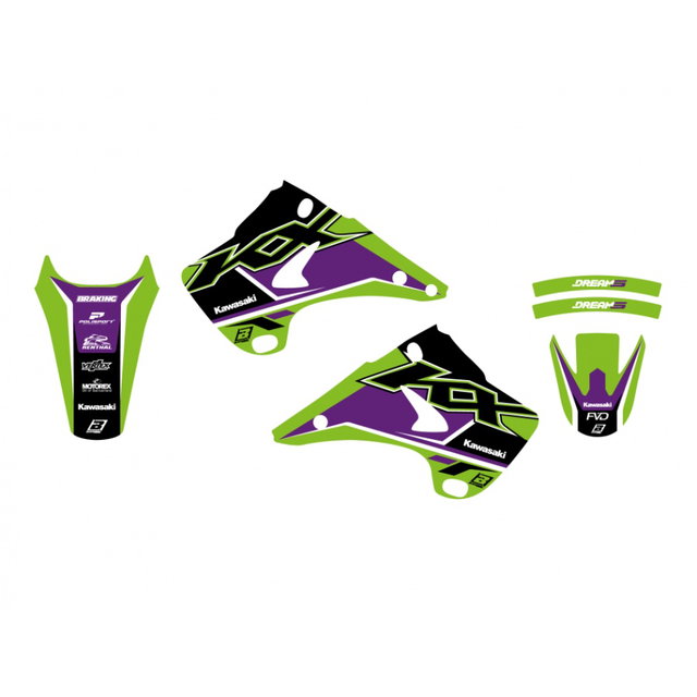 Kit de graphismes Kawasaki KX 250 (03-08) Dream 5 BL-2408AB