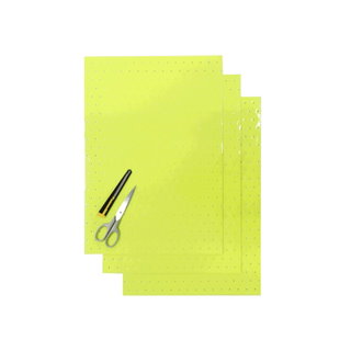 Feuilles adhésives Crystall jaune fluo avec trous
