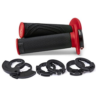 Paire de poignées Lock-On Domino D200 - noir rouge Paire de poignées Lock-On Domino D200 - noir rouge
