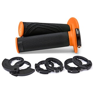 Paire de poignées Lock-On Domino D200 - noir orange Paire de poignées Lock-On Domino D200 - noir orange