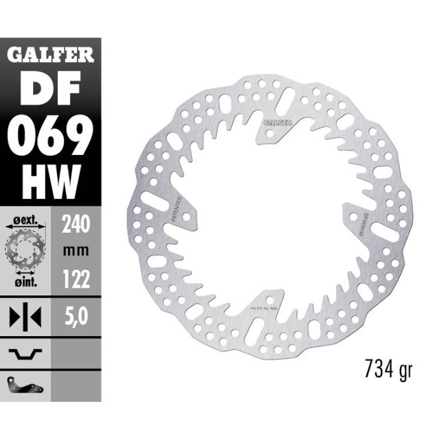 Disque de frein Galfer Shark Honda CRF 250 X (04-17) arrière - 5 mm DF069HW