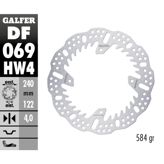 Disque de frein Galfer Shark Honda CRF 250 X (04-17) arrière - 4 mm DF069HW4