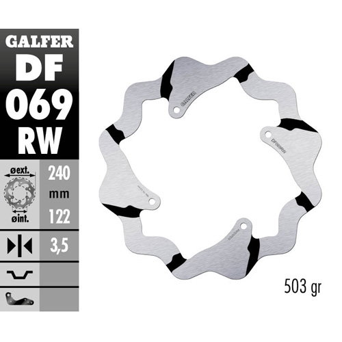 Disque de frein Galfer Race Honda CRF 250 R (04-25) arrière DF069RW