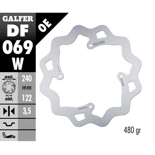 Disque de frein Galfer Wave Honda CR 125 (02-07) arrière DF069W