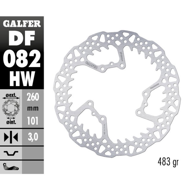 Disque de frein Galfer Shark Honda CRF 450 RX (17-25) avant DF082HW