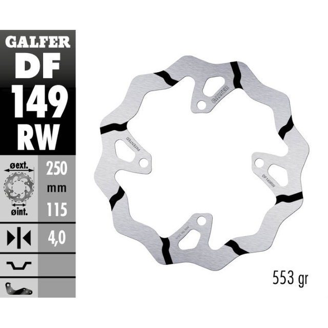 Disque de frein Galfer Race Kawasaki KX 450 F (19-23) arrière DF149RW