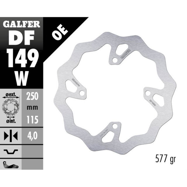 Disque de frein Galfer Wave Kawasaki KX 250 F (20) arrière DF149W