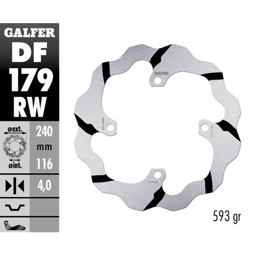 Disque de frein Galfer Race Suzuki RMZ 250 (04-06) arrière DF179RW