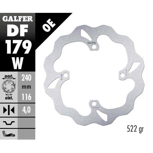 Disque de frein Galfer Wave Suzuki RMZ 250 (04-06) arrière DF179W