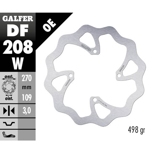 Disque de frein Galfer Wave Kawasaki KX 450 F (15-26) avant DF208W