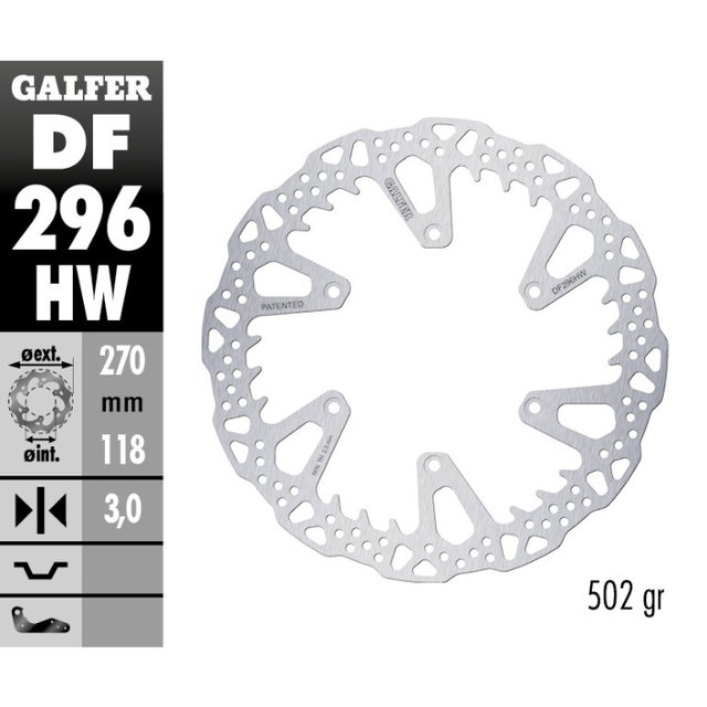 Disque de frein Galfer Shark Fantic 125 XE (21-24) avant DF296HW