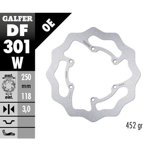 Disque de frein Galfer Wave Yamaha YZ 125 (01-16) avant DF301W