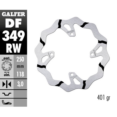 Disque de frein Galfer Race Suzuki RMZ 450 (05-17) avant DF349RW