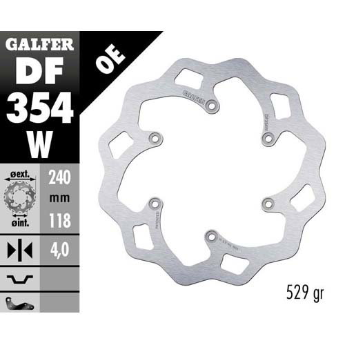 Disque de frein Galfer Wave Suzuki RM 250 (06-12) arrière DF354W