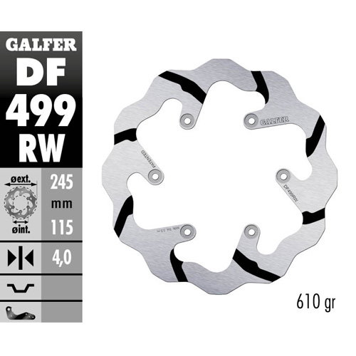 Disque de frein Galfer Race Yamaha YZ 250 F (02-18) arrière DF499RW