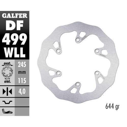 Disque de frein Galfer Wave Yamaha YZ 426 F (02) arrière plein DF499WLL