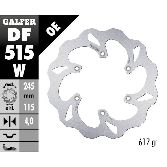 Disque de frein Galfer Wave Fantic 450 XEF (22-25) arrière DF515W