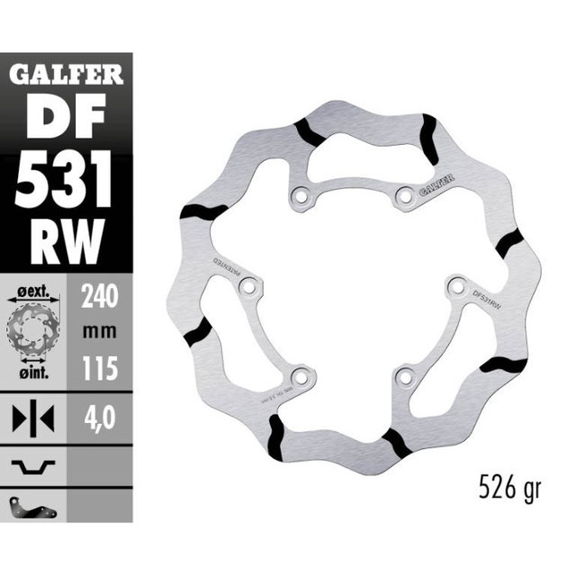 Disque de frein Galfer Race Yamaha YZ 125 (22-25) arrière DF531RW
