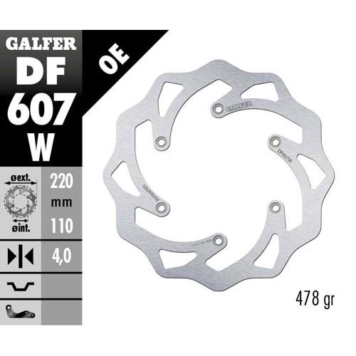 Disque de frein Galfer Wave Husaberg 250 TE (11-14) arrière DF607W