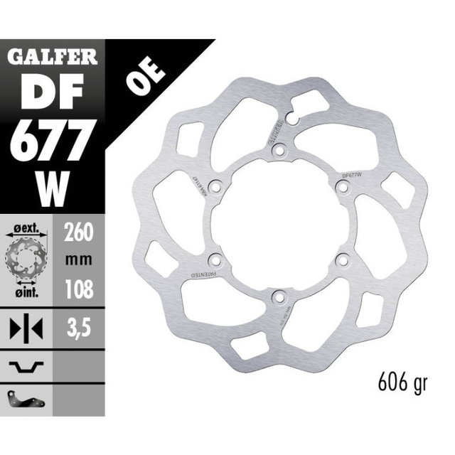 Disque de frein Galfer Wave Rieju 300 MR (21-26) avant DF677W