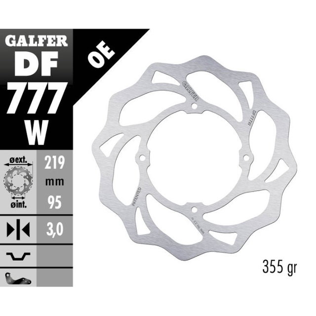 Disque de frein Galfer Wave KTM 85 SX (03-12) avant DF777W