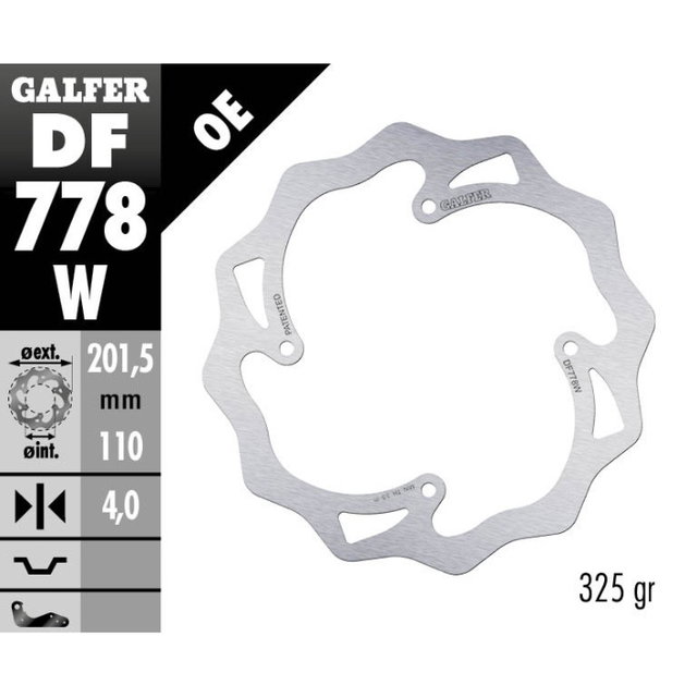 Disque de frein Galfer Wave KTM 85 SX (03-10) arrière DF778W