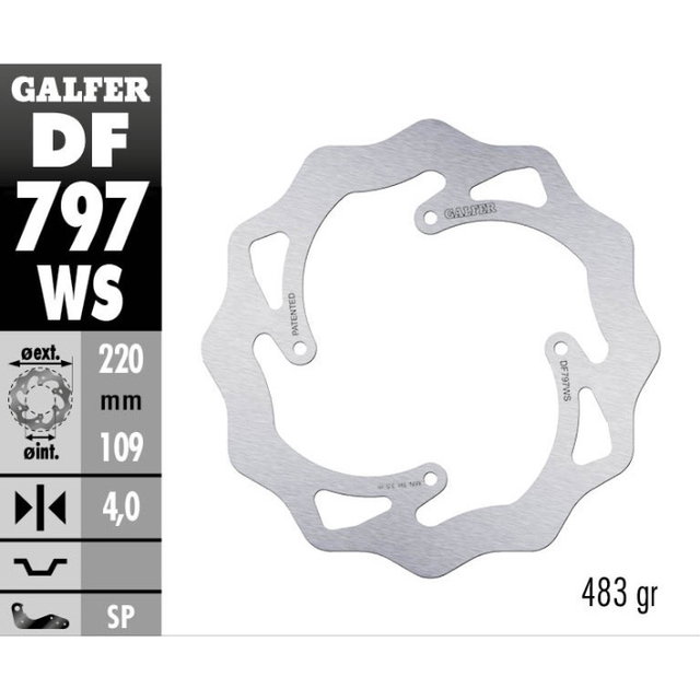 Disque de frein Galfer Wave KTM 85 SX (13-20) arrière maggiorato DF797WS