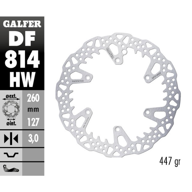 Disque de frein Galfer Shark Beta RR 350 (13-25) avant DF814HW