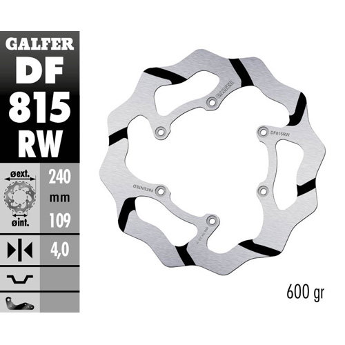 Disque de frein Galfer Race Beta RR 400 (13-14) arrière DF815RW