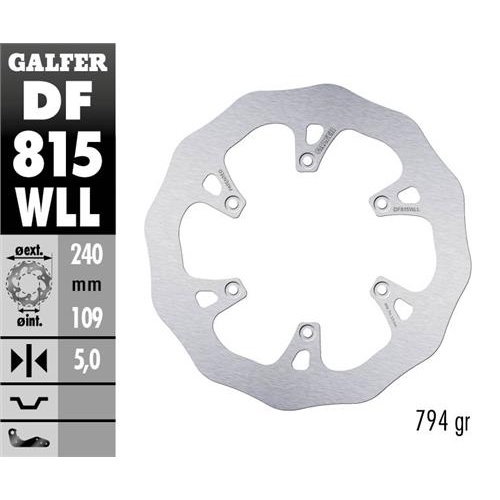 Disque de frein Galfer Wave Beta RR 200 (19-25) arrière plein DF815WLL