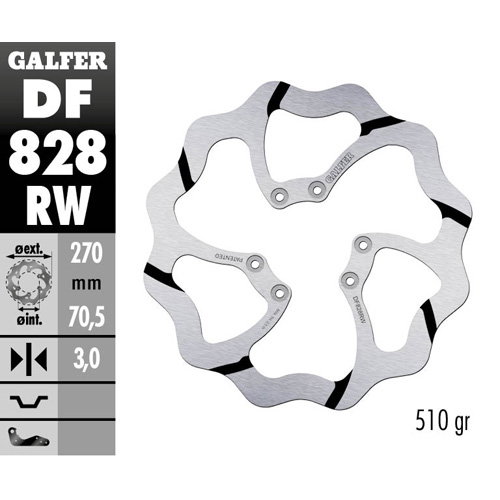 Disque de frein Galfer Race TM EN/MX 300 (04-25) avant DF828RW