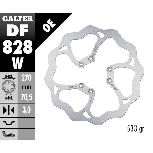 Disque de frein Galfer Wave TM EN/MX 450 F (04-25) avant DF828W