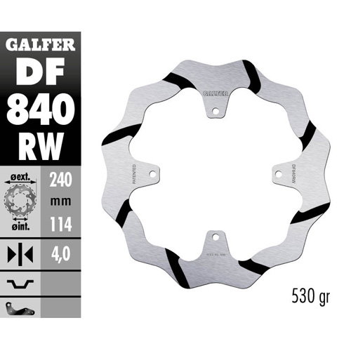 Disque de frein Galfer Race TM EN/MX 250 (15-25) arrière DF840RW