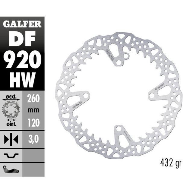 Disque de frein Galfer Shark Sherco 300 SEF-R (14-25) avant DF920HW