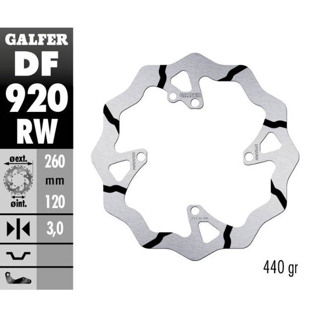 Disque de frein Galfer Race Sherco 250 SEF-R (14-25) avant DF920RW