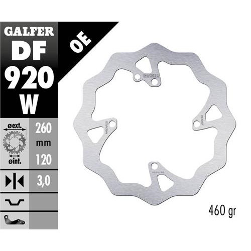 Disque de frein Galfer Wave Sherco 450 SEF-R (15-25) avant DF920W