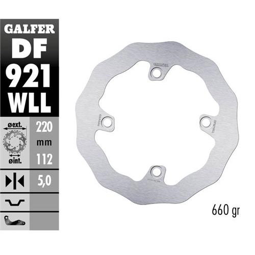 Disque de frein Galfer Wave Sherco 300 SEF-R (14-25) arrière plein DF921WLL