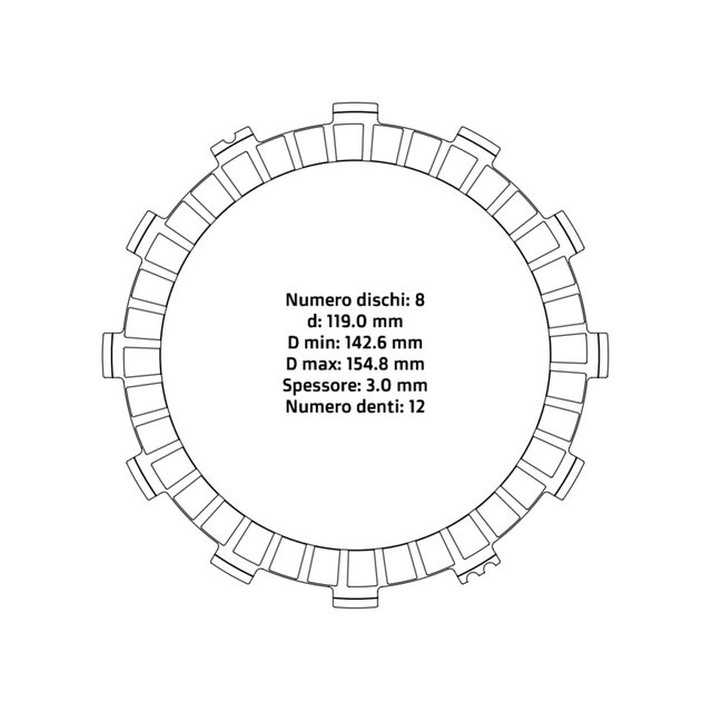 Disques d’embrayage NRTeam Beta RR 250 (13-17) - Série garnie DS02.F001.8